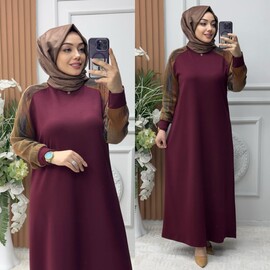 6370 BURCU ELBİSE K170 BORDO