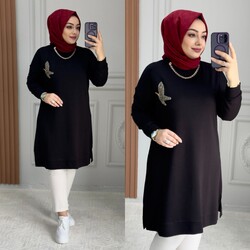 8780 KUŞLU TUNİK K70 SİYAH